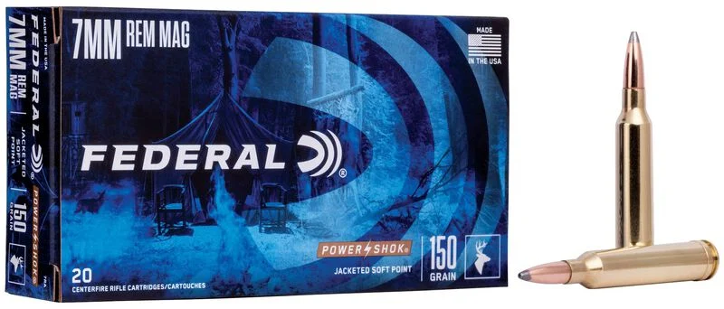 FEDERAL POWER SHOK 7MM REM MAG 150GR SOFT POINT